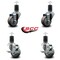 Service Caster 3'' Gray Poly Wheel Swivel 1-5/8'' Expanding Stem Caster Set 2 Brakes, 4PK SCC-EX20S314-PPUB-2-TLB-2-158 - alternate 2